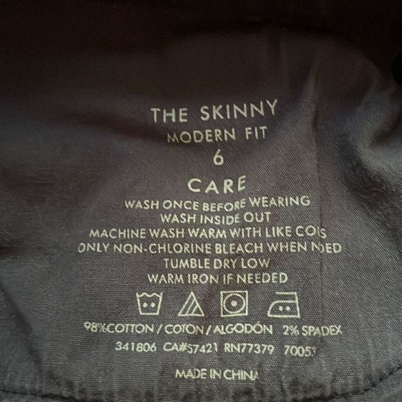 Ann Taylor The Skinny Modern Fit 5 pocket dark grey worn in look cotton denim - Picture 3 of 5